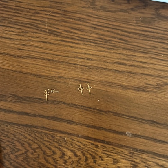 2 1mm rose gold ball stud earrings worn once. - Picture 1 of 1